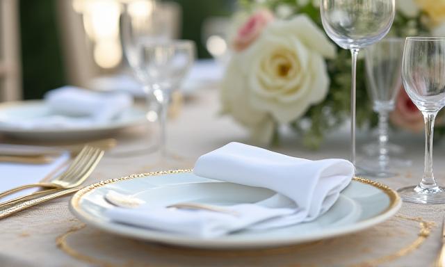 Eleganter Hochzeitstisch gedeckt